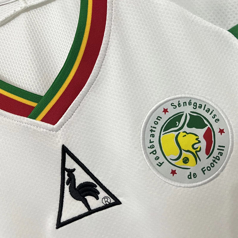 2002 Senegal White Retro Soccer Jersey