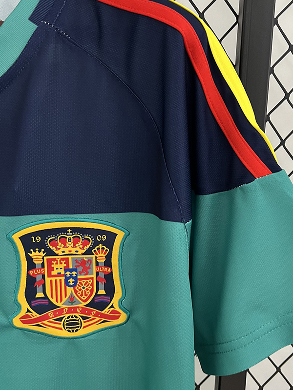 2010 Spain Lake Blue GoalKeeper Retro Soccer Je...