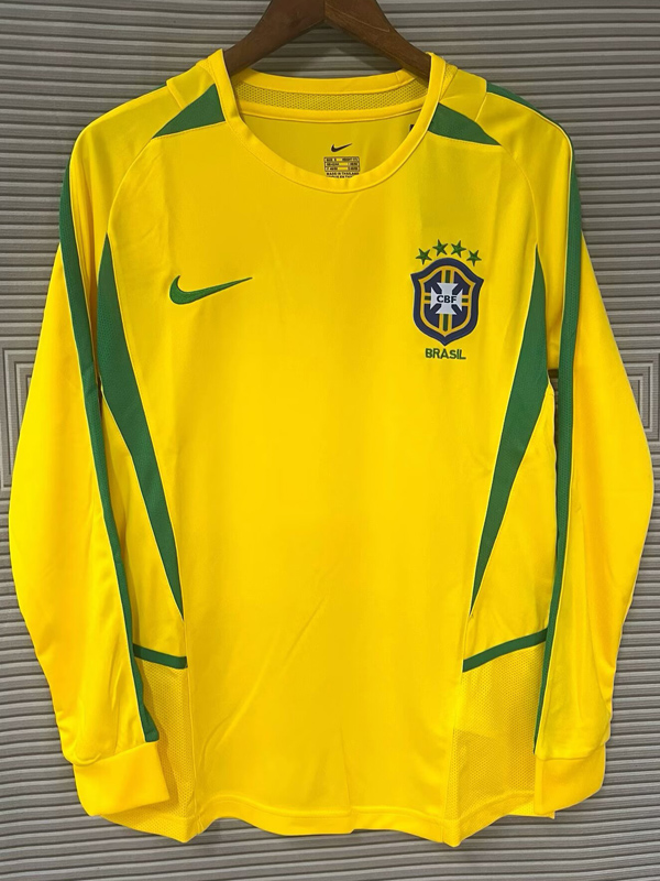 2002 Brazil Home Long Sleeve Retro Soccer Jersey (长袖)