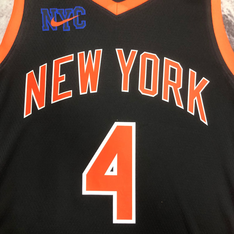 22-23 KNICKS ROSE #4 Black City Edition Top Qua...