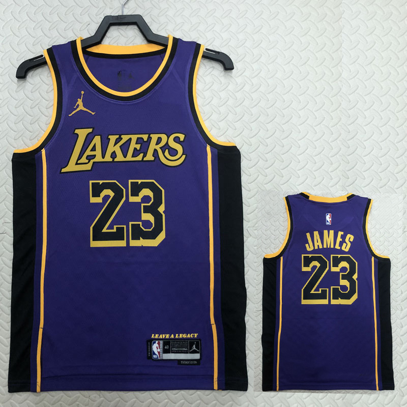 22-23 LAKERS JAMES #23 Purple Top Quality Hot P...