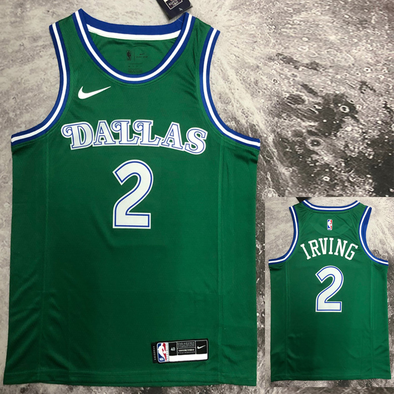 Dallas Mavericks IRVING #2 Green Retro Top Qual...