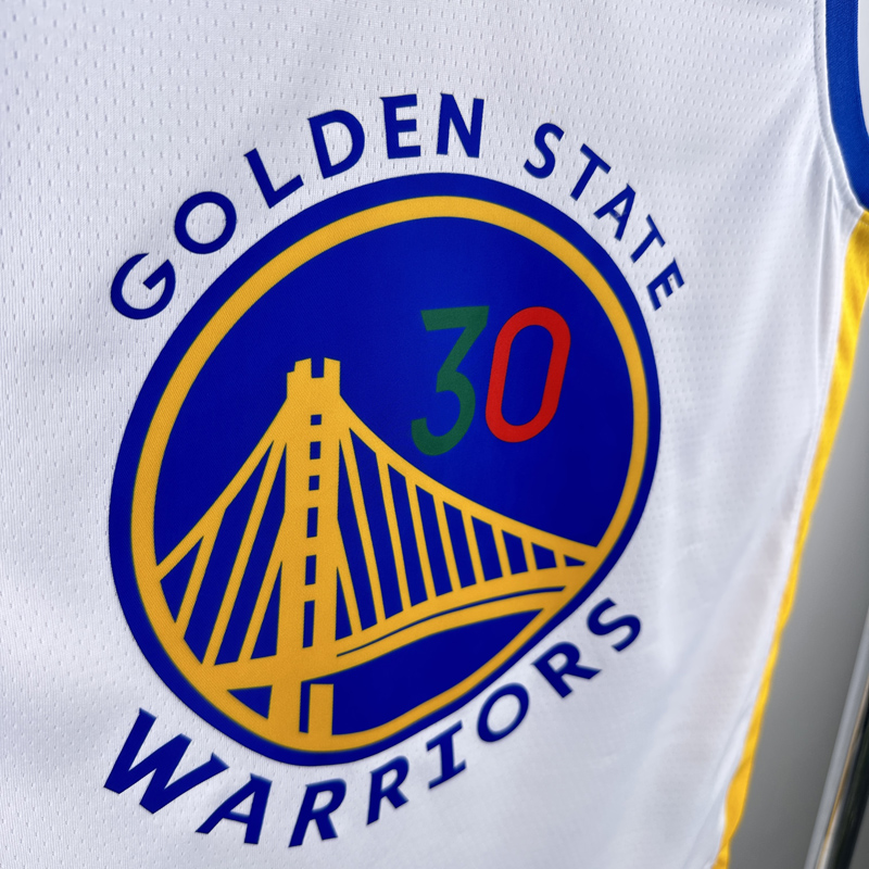 WARRIORS CURRY #30 White Top Quality Hot Pressing NBA Jersey (V领)