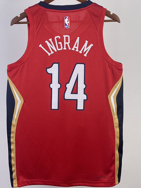 22-23 Pelicans INGRAM #14 Red Top Quality Hot P...