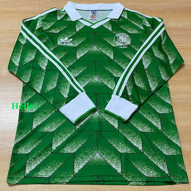 1990 Germany Away Long Sleeve Retro Soccer Jersey (长袖)