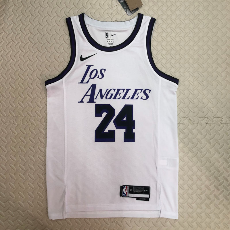 22-23 LAKERS BRYANT #24 White City Edition Top ...