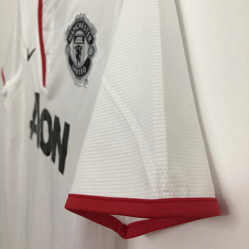 2013-2014 Man Utd Away White Retro Soccer Jersey