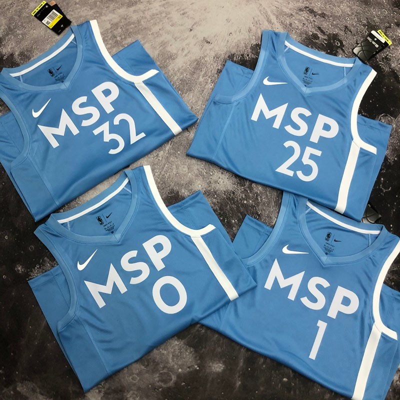 2019-20 Timberwolves EDWARDS #1 Sky Blue Retro ...