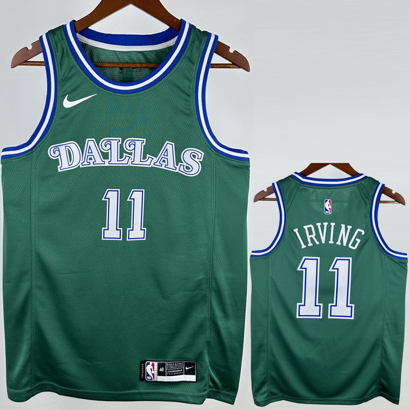 Dallas Mavericks IRVING #11 Green Retro Top Quality Hot Pressing NBA Jersey