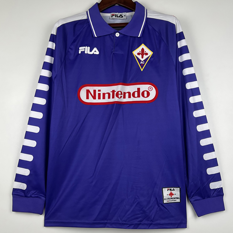 1998-1999 Fiorentina Home Retro Long Sleeve Soc...