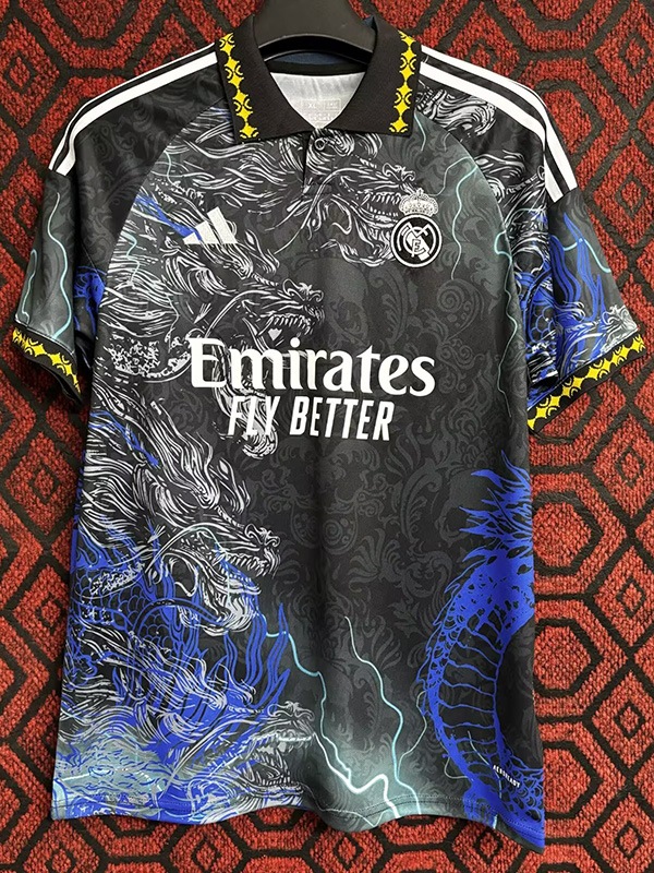 24-25 RMA Black Blue Special Edition Fans Soccer Jersey #闪电龙