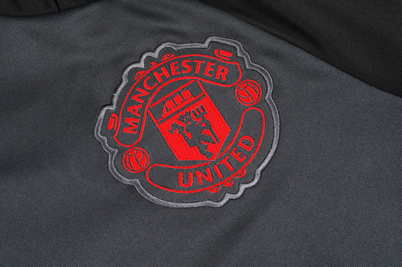 24-25 Man Utd Dark gray Half Pull Tracksuit (半拉链)