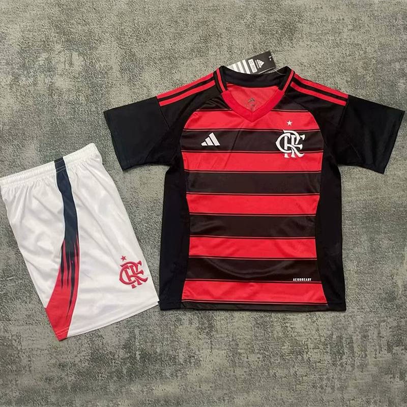 25-26 Flamengo Home Kids Soccer Jersey