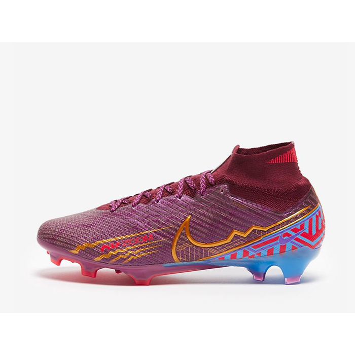 Mbappé Air Zoom Mercurial Superfly IX Elite FG High Soccer Shoes-Wine Red/Gold-8179512