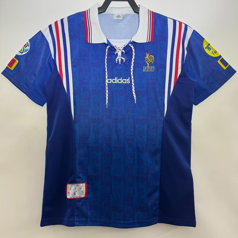1996 France Home Retro Soccer Jersey *带章
