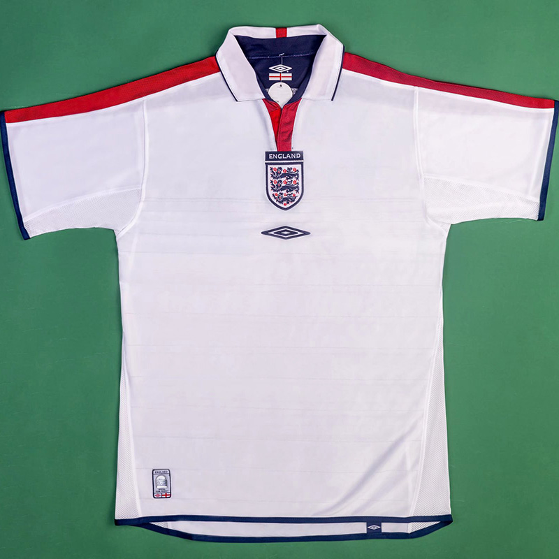 2004 England Home Retro Soccer Jersey