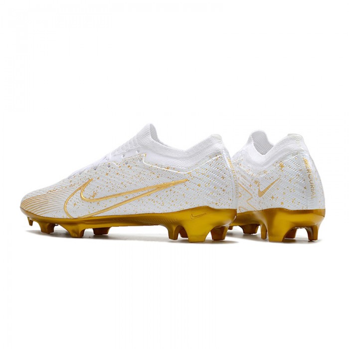 Air Zoom Mercurial Superfly IX Elite FG Soccer Shoes-White/Gold-7722584