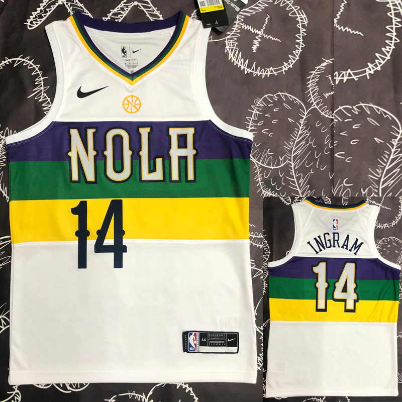 2018 Pelicans INGRAM #14 White City Edition Top...