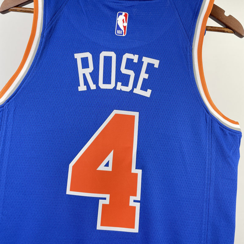 22-23 KNICKS ROSE #4 Blue Top Quality Hot Press...
