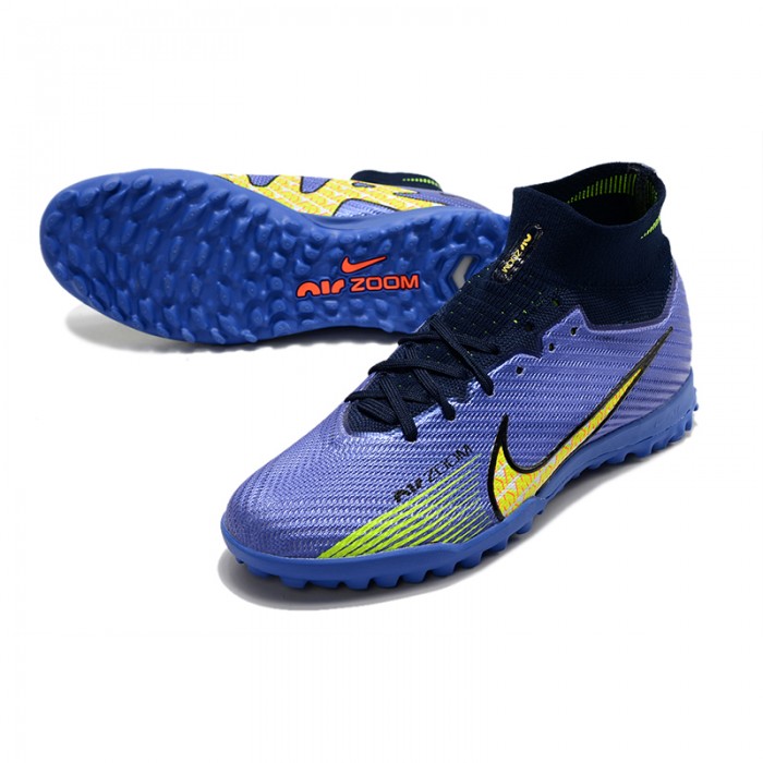 Air Zoom Mercurial Vapor XV Elite TF High Soccer Shoes-Navy Blue/Yellow-7350406