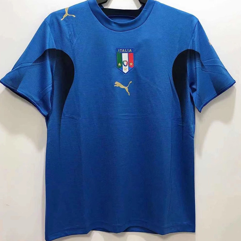 2006 Italy Home Blue Retro Soccer Jersey