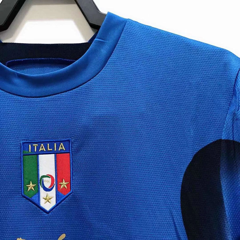 2006 Italy Home Blue Retro Soccer Jersey