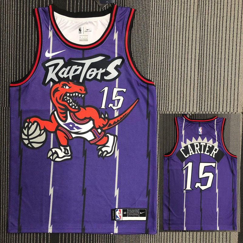 Raptors CARTER #15 Purple Retro Top Quality Hot...