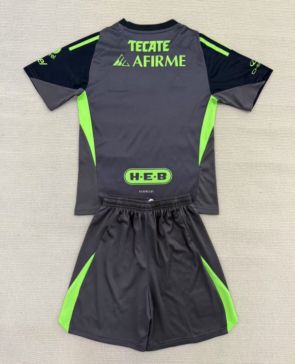 25-26 Tigres UANL Black GoalKeeper Kids Soccer Jersey