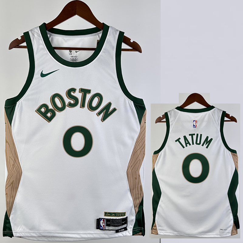23-24 CELTICS TATUM #0 White City Edition Home ...
