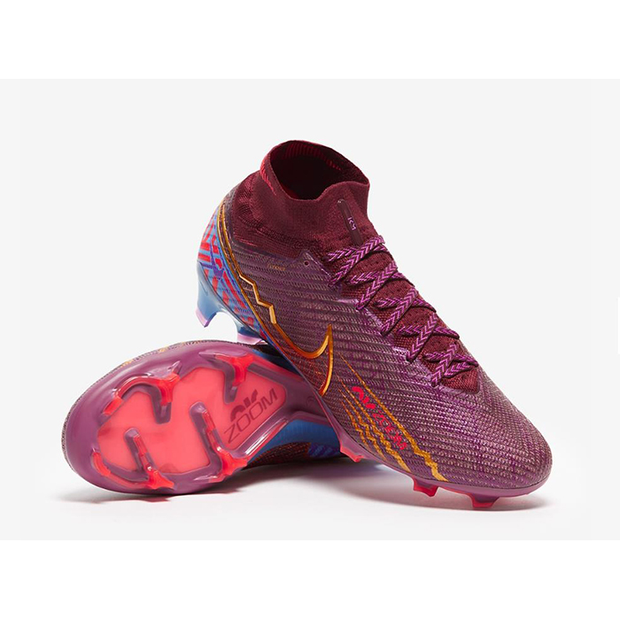 Mbappé Air Zoom Mercurial Superfly IX Elite FG High Soccer Shoes-Wine Red/Gold-8179512