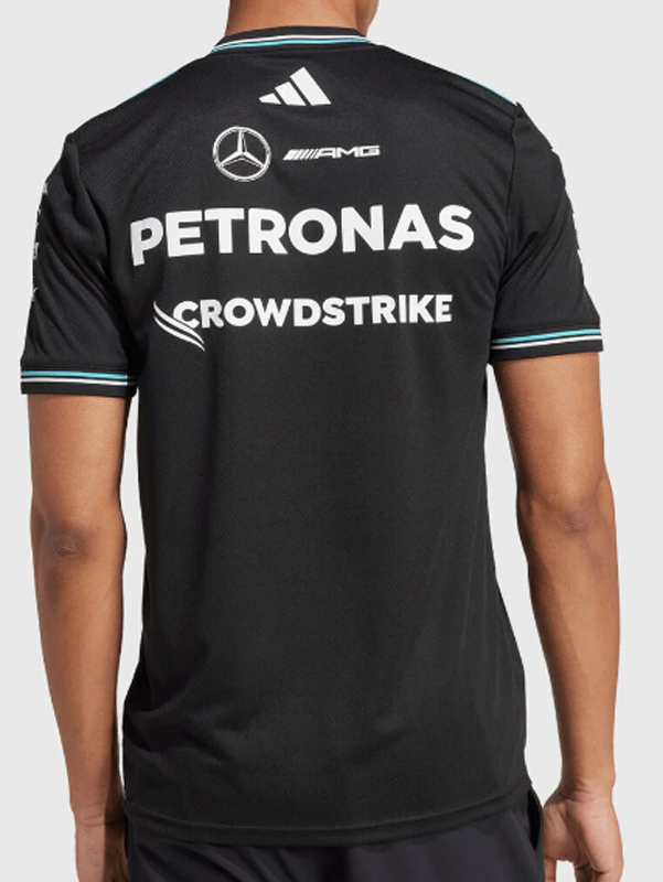 2025 F1 Mercedes Black T-Shirts Racing Suit(圆领)