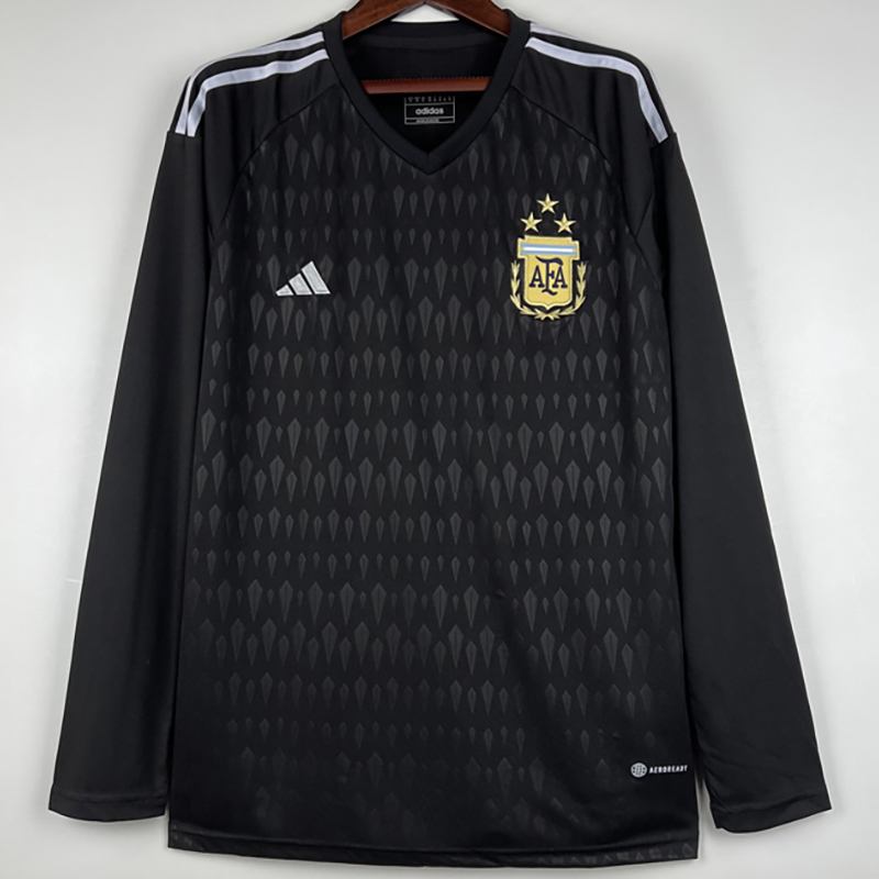 2023 Argentina Black GoalKeeper Long Sleeve Soc...