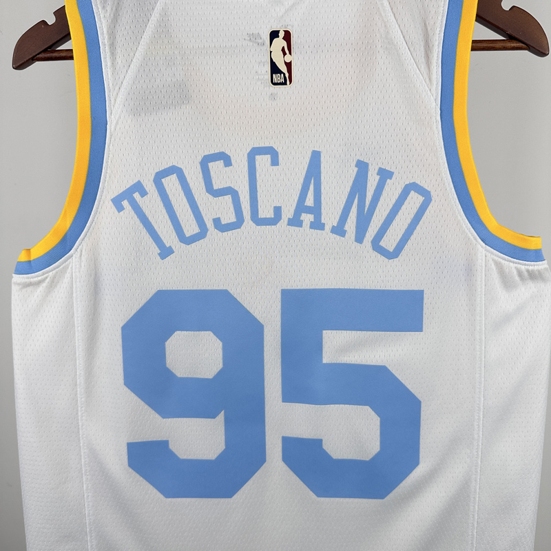22-23 Lakers TOSCANO #95 White Retro Top Quality Hot Pressing NBA Jersey