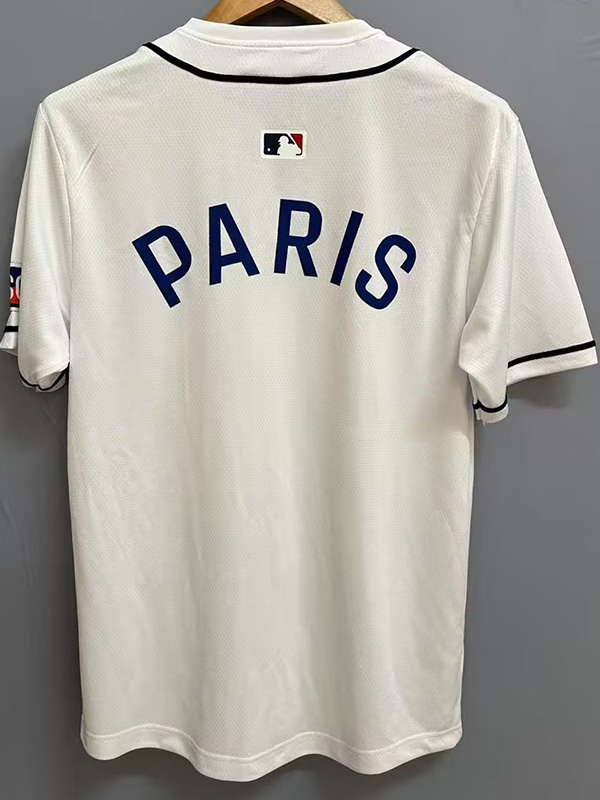25-26 PSG White Casual Edition Baseball Jersey