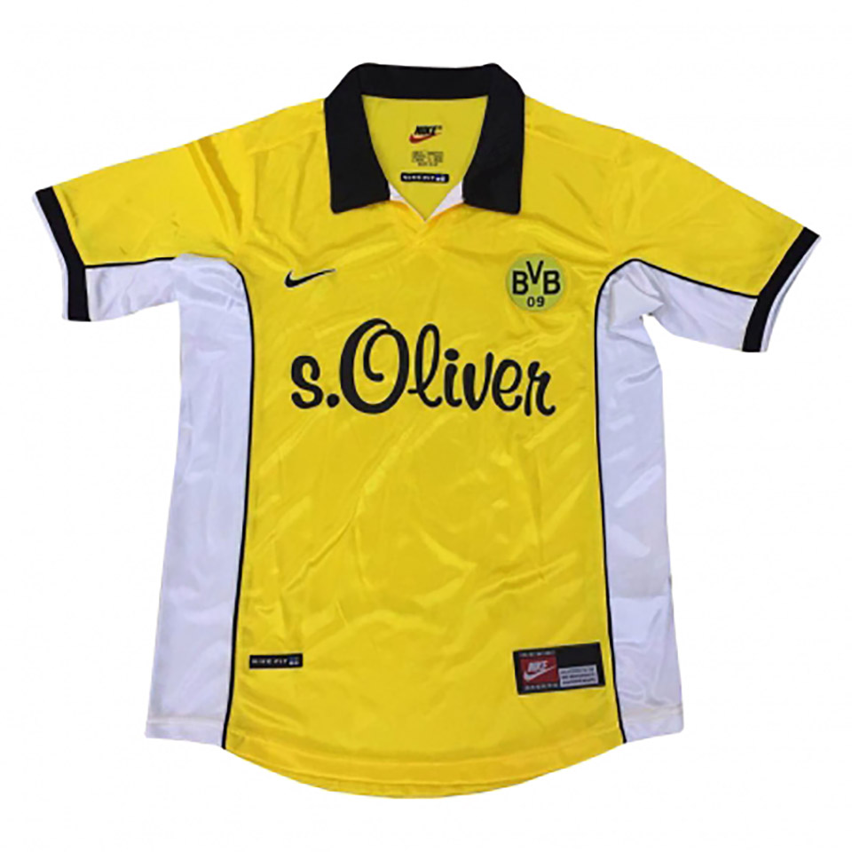 1998-2000 Borussia Dortmund Home Retro Soccer J...