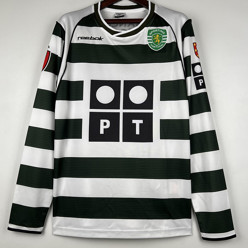 2001-2002 Sporting Lisbon Home Long Sleeve Retr...
