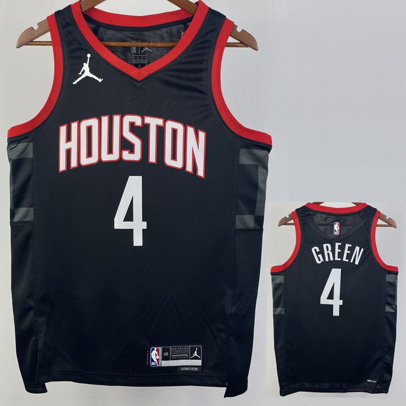 23-24 Rockets GREEN #4 Black Top Quality Hot Pr...