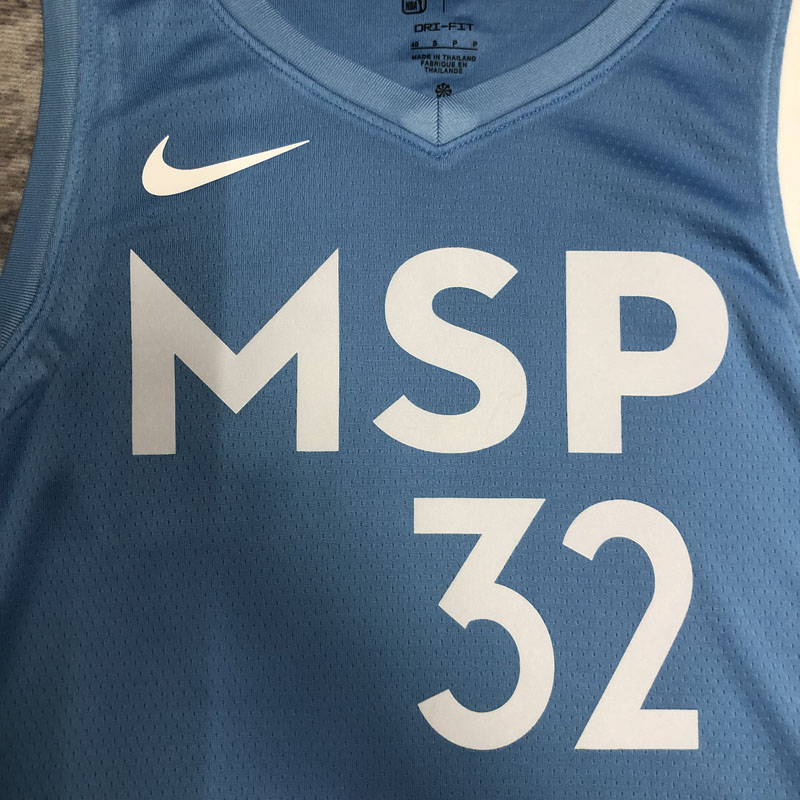 2019-20 Timberwolves TOWNS #32 Sky Blue Retro T...