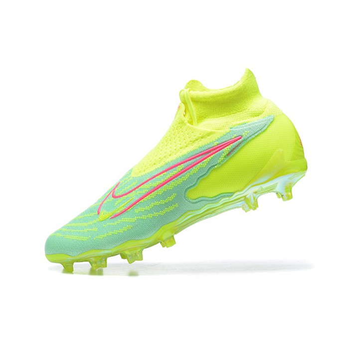 Phantom GX Elite FG High Soccer Shoes-Light Green/Blue-2450186