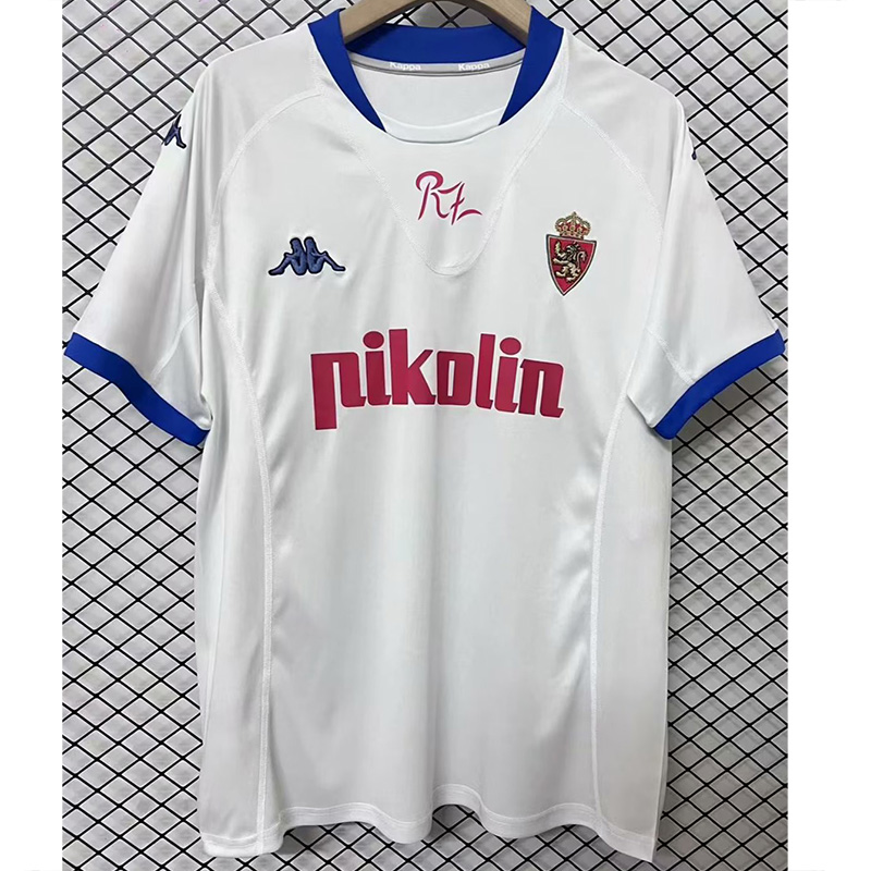 2001-2002 Zaragoza Home Retro Soccer Jersey