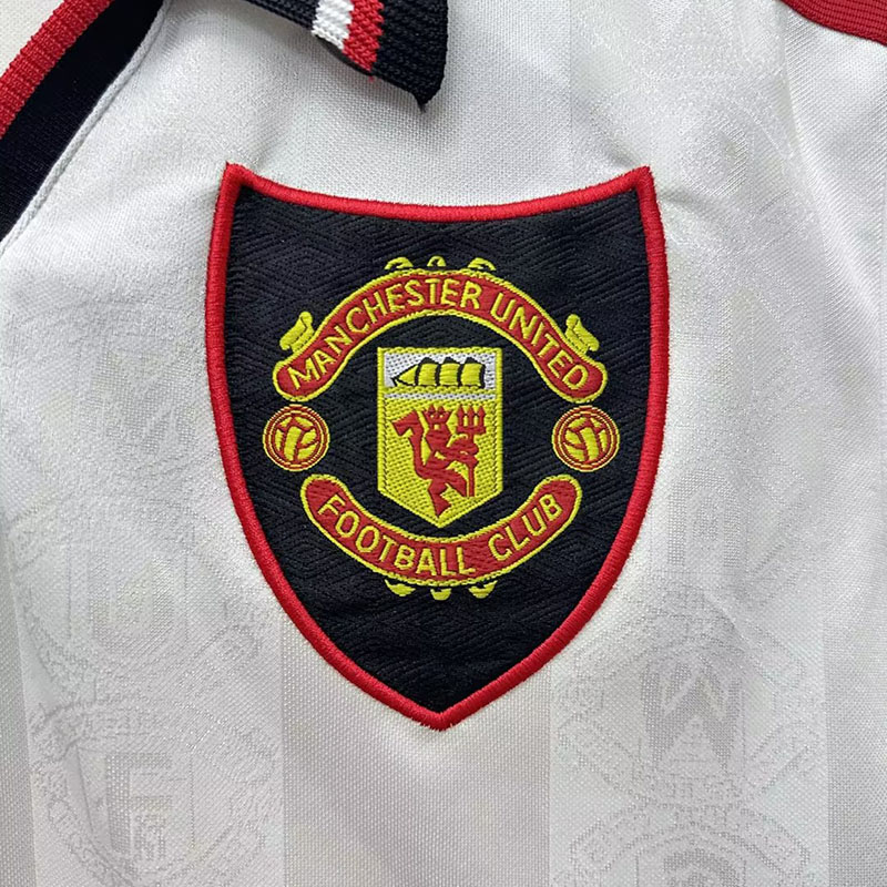 1998 Man Utd Away White Retro Soccer Jersey