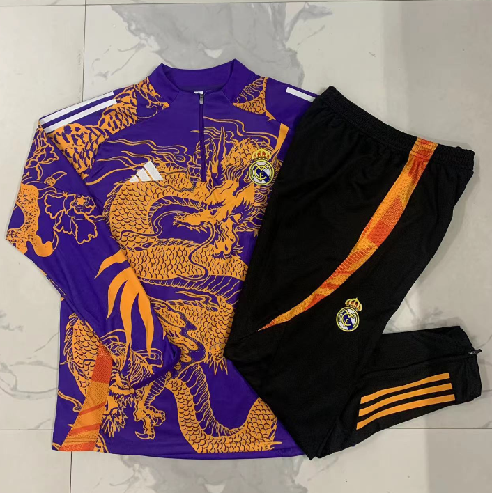 2425 Half La Real Madrid purple (Inkjet Dragon) Training Tracksuit