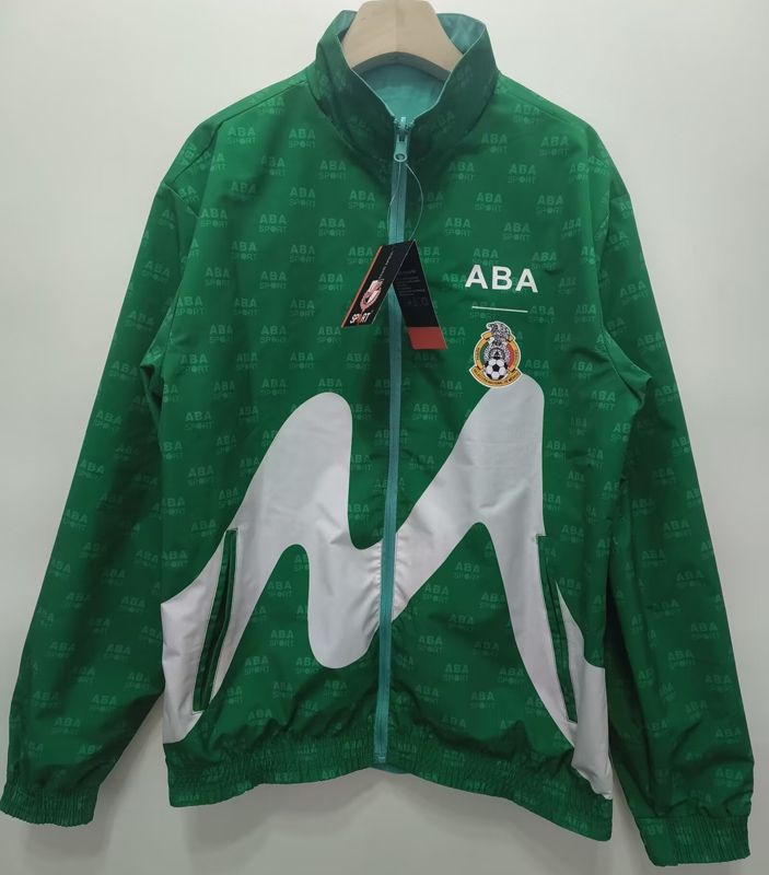 24-25 Mexico Lake blue & Green Double Sided Windbreaker (双面风衣)