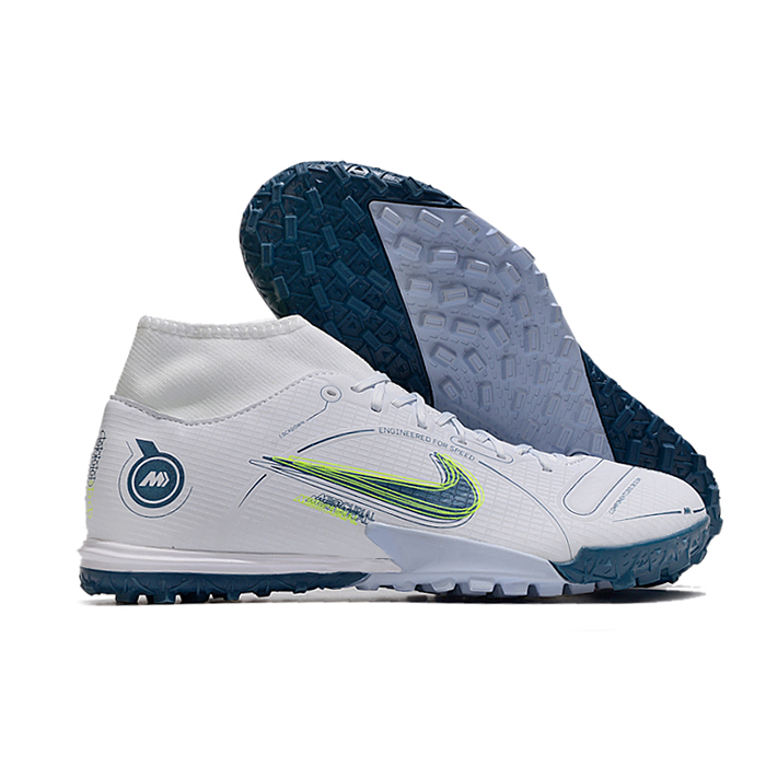 Air Zoom Mercurial Vapor XV Elite TF High Soccer Shoes-White/Blue-2830172