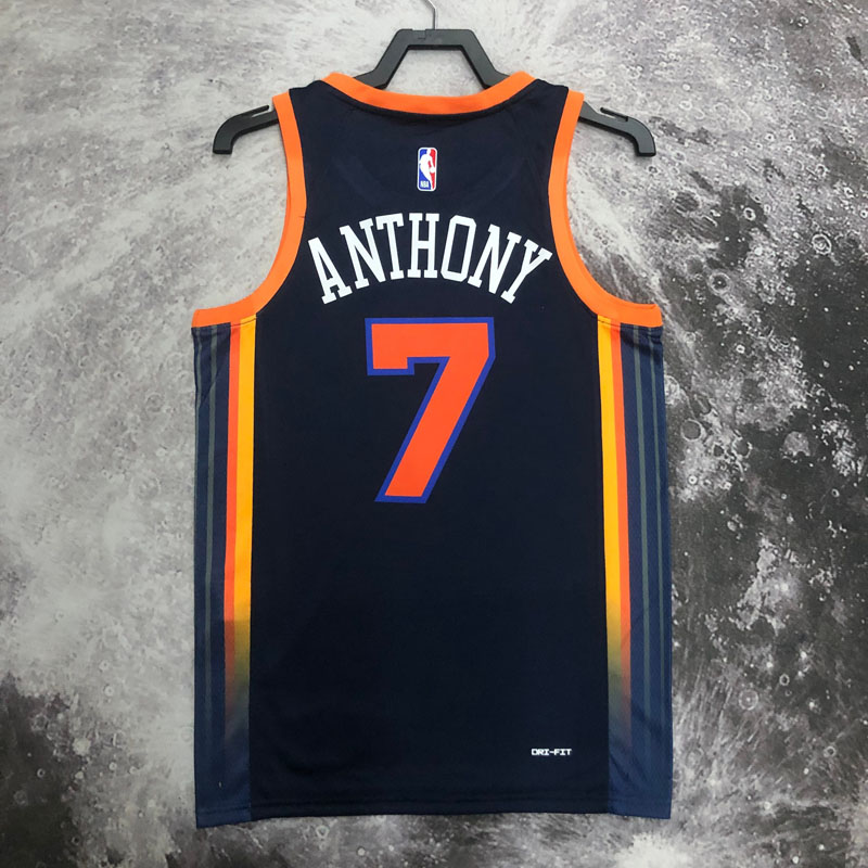 22-23 KNICKS ANTHONY #7 Black Top Quality Hot P...