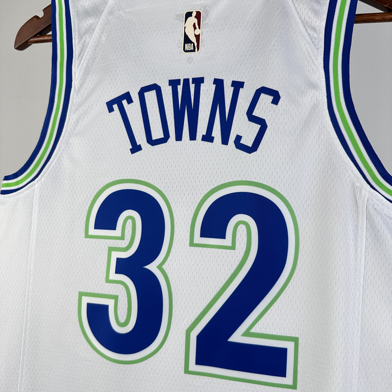 23-24 TIMBERWOLVES TOWNS #32 White Top Quality ...