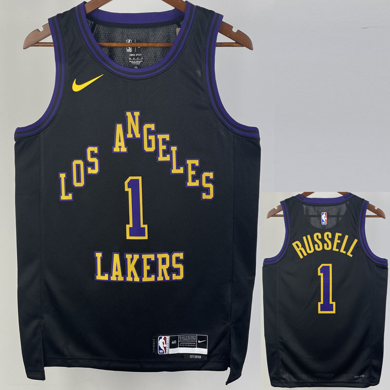 23-24 LAKERS RUSSELL #1 Black City Edition Top ...
