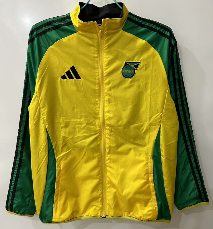 25-26 Jamaica Yellow & Black Double Sided Windbreaker (双面风衣)(刺绣)