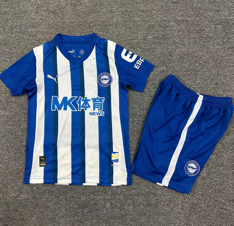 25-26 Alaves Home Kids Soccer Jersey