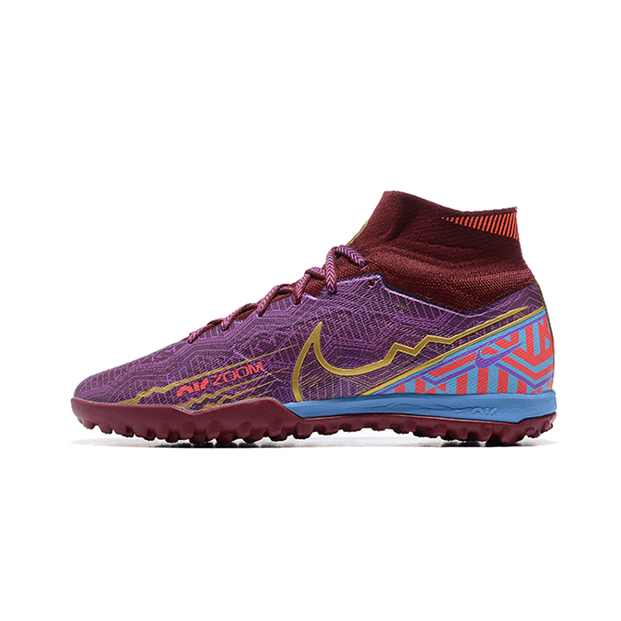 Superfly 8 Academy TF High Soccer Shoes-Wine Red/Gold-6748786